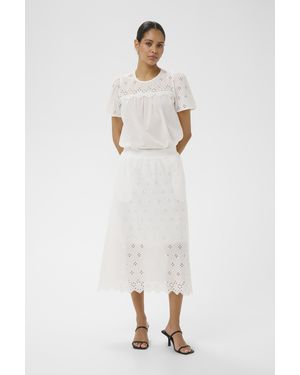Kaffe Rok Kamolly Rok A-Shape - Wit