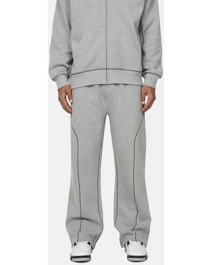 Good For Nothing Coverlock Stitching Baggy Joggers - Grey