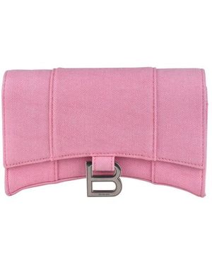 Balenciaga Zandloper Portemonnee Aan Ketting Roze