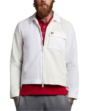 Lyle & Scott And Jacket Overshirt Regular Fit Full Zip Casual Cotton - White