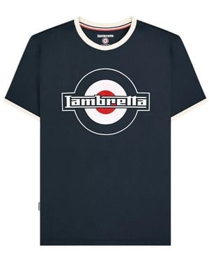 Lambretta Ss25 Ringer Logo T-Shirt Cotton - Blue