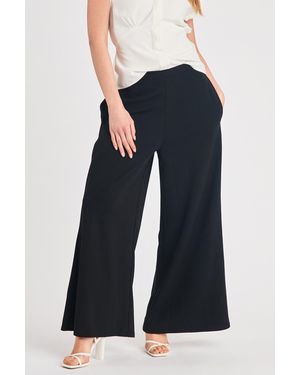 French Connection Wide Leg Crepe Trousers - Blue
