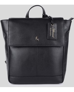 Ashwood Leather 'Lussuria Venezia' Real Flapover Backpack - Black