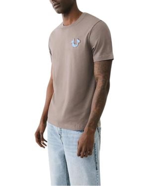 TRUE RELIGION 700163 T Shirts Crew Neck Short Sleeve Summer Soft Cotton Tee - Brown
