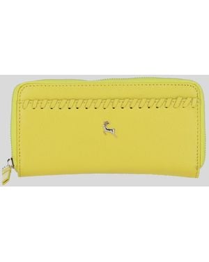 Ashwood Leather Multi-Pocket Zip Around Wallet And Purse - Yellow