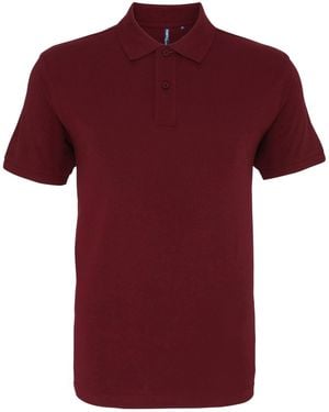 Asquith & Fox Plain Short Sleeve Polo Shirt Cotton - Red