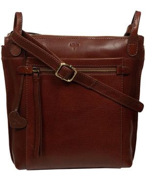 NiNa Amora 'Orla' Conker Leather Shoulder Bag - Brown