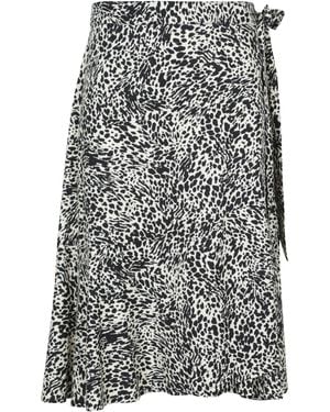 Mountain Warehouse Ladies Papamoa Animal Print Wrap Skirt (Monochrome) - Grey