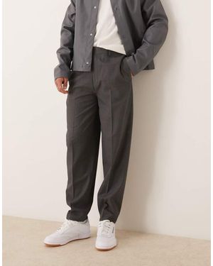 ASOS Smart Oversized Tapered Trousers - Grey