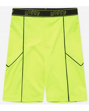 Nicce London Graphic Logo Neon Carbon Cycling Shorts 201 2 06 03 0180 - Green