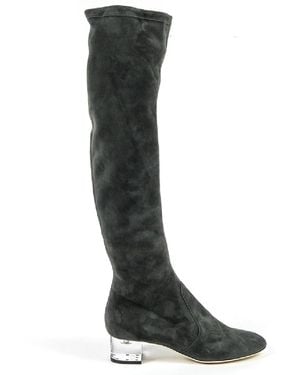 Versace 19.69 Abbigliamento Sportivo V High Boot 3123667 Camoscio Verde Fermo - Black