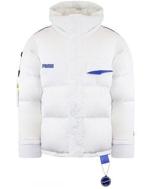 PUMA X Ader Error Long Sleeve Zip Up Down Puffer Coat - White