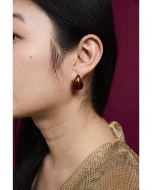 The Jewellery Stockroom Plated Resin Molten Teardrop Stud Earrings - Black
