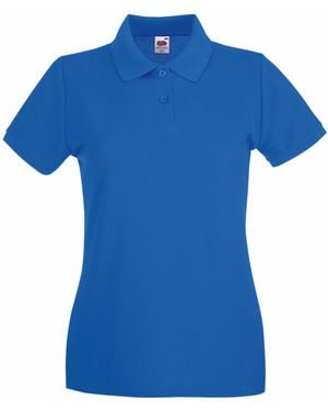 Fruit Of The Loom Ladies Lady-Fit Premium Short Sleeve Polo Shirt (Royal) - Blue