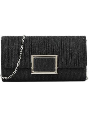 SVNX Square Buckle Clutch Bag - Black