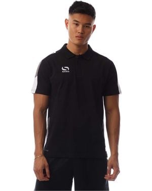 Sondico Venata Collared Neck Short Sleeve Polo T-Shirt - Black