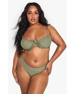 Boohoo Plus Swimwear Essentials Underwired Bikini Top - Green