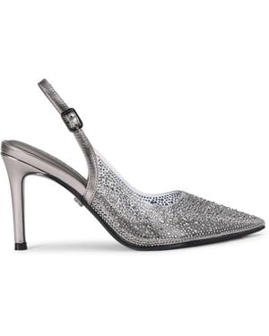 Carvela Kurt Geiger Positano Vinyl Sling Back Heels - Grey