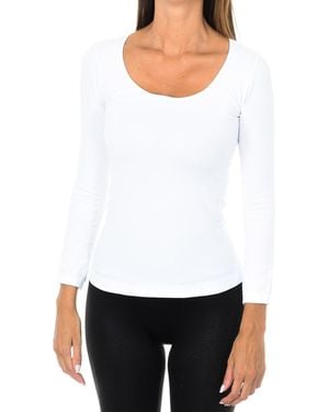 Intimidea Dakota Long Sleeve Round Neck T-Shirt 210397 - White