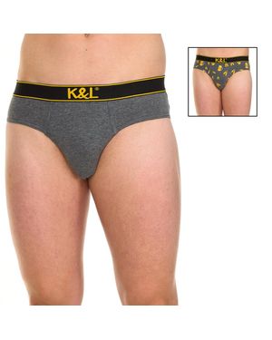 Kisses&Love Pack-2 Slips Funny Breathable Fabric Kl2007 - Grey
