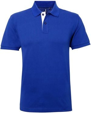 Asquith & Fox Klassieke Pasvorm Contrast Poloshirt (koninklijk / Wit) - Blauw