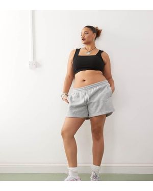 Noisy May Curve Elasticated Waist Shorts - Grey