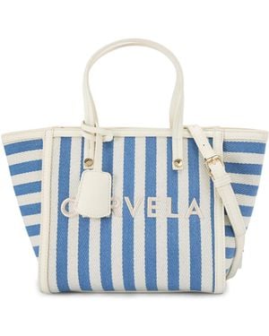Carvela Kurt Geiger Canvas Minori Mini Tote Bag - Blue