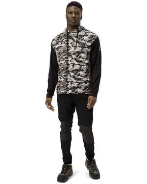Caterpillar Hooded Long Sleeve Cotton T-Shirt - Black
