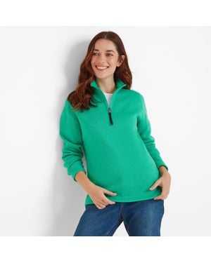 TOG24 Pearson Knitlook Fleece Zipneck Jade Marl - Green