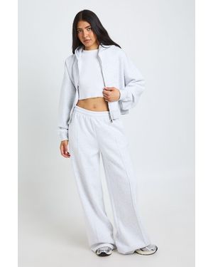 Boohoo Tall Pintuck Detail Straight Leg Jogger - White