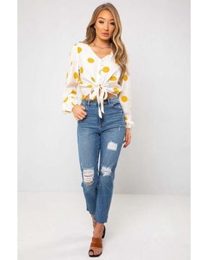 Urban Bliss Canary Mustard Top - Blue