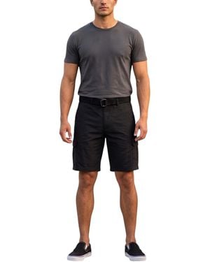 Other Cargo Shorts Relax Fit Comfort Flex Cotton Stretch Knee Combat Bermuda Pant - Black