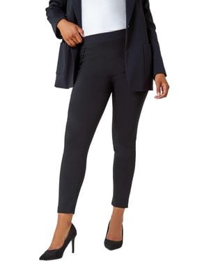 Roman Petite Mock Pocket Stretch Trouser - Black