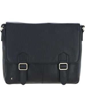 Gabicci Real Leather Messenger Bag - Black