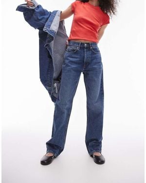 TOPSHOP Kort High Rise Straight Jean - Blue