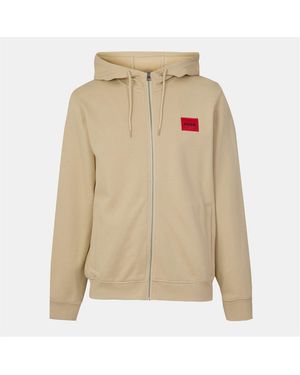 HUGO Zip Through Hoodie - Natural