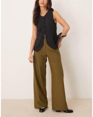 ASOS Tailored Relaxed Straight Leg Trousers - Brown