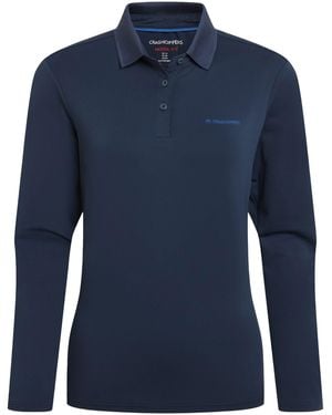 Craghoppers Ladies Thornbury Nosilife Long-Sleeved Golf Polo Shirt - Blue