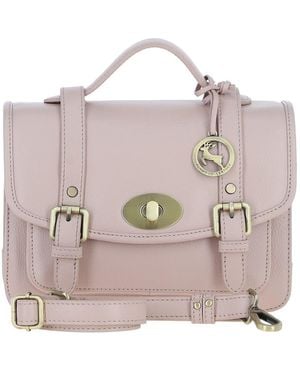 Ashwood Leather Stylish Real Large Satchel Bag - Pink