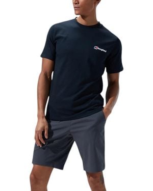 Berghaus Calibration Line T Shirt Short Sleeve Back Graphic Cotton New Top - Blue