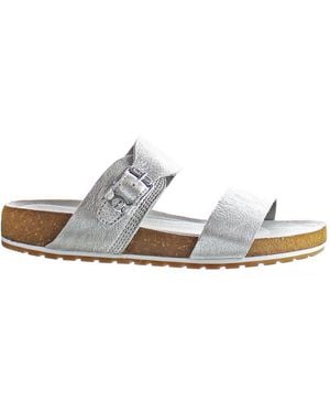 Timberland Waves Slip-on Silver Smooth Leather S Flip-flops Tb_0a2avr_040 - White