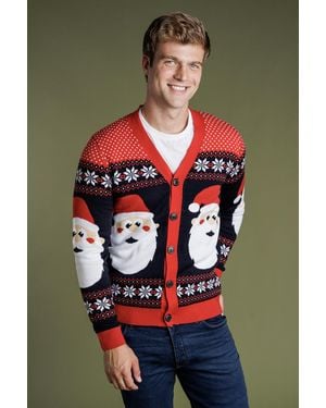 Tokyo Laundry Rosy Cheek Santa Cardigan - Red