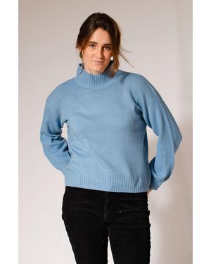 John Lewis Funnel Neck Drop Shoulder Jumper - Blue