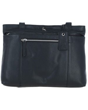 Ashwood Leather 'Newport' Real Multi-Pocket Shoulder Bag - Blue
