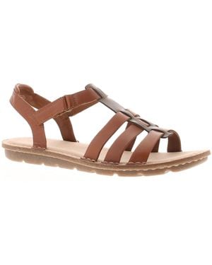 Clarks Flat Sandals Blake Jewel Leather Touch Fastening - Black