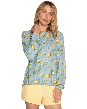 Pj Salvage Ladies Jersey Long-Sleeved Top (Light) - Blue