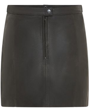 Infinity Leather Biker Pencil Short Mini Skirt - Black