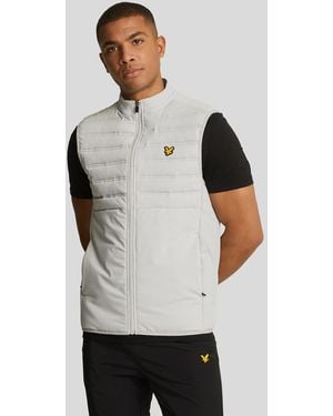 Lyle & Scott Sports Hybrid Double Baffle Gilet Nylon - Grey