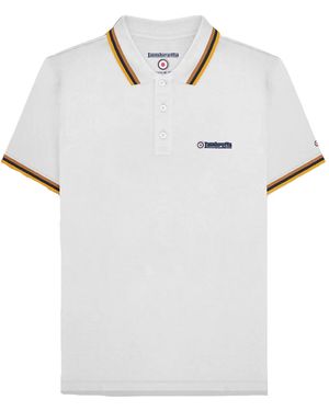Lambretta Ss25 Triple Tipped Polo Shirt - White