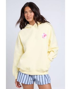Boohoo Sea Shell Printed Oversized Hoodie - Yellow